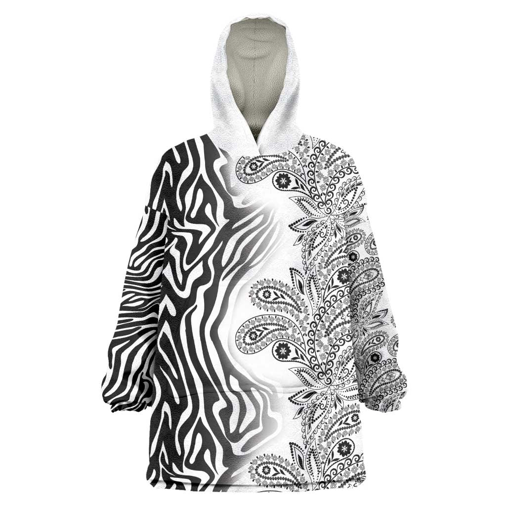Afro Zebra Mix Paisley Tribal Pattern Wearable Blanket Hoodie LT9