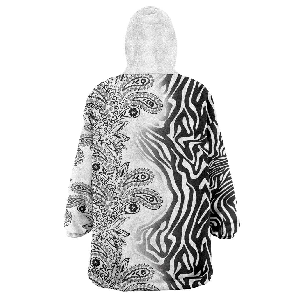 Afro Zebra Mix Paisley Tribal Pattern Wearable Blanket Hoodie LT9