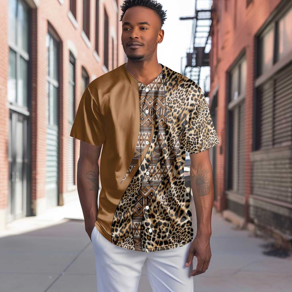 Afro Leopard Mix Native Tribal Pattern Baseball Jersey LT9