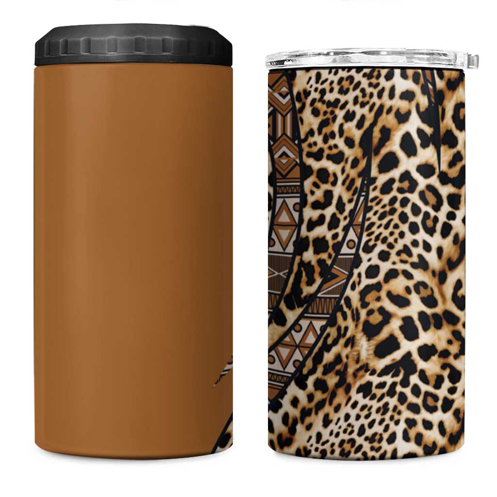 Afro Leopard Mix Native Tribal Pattern 4 in 1 Can Cooler Tumbler LT9