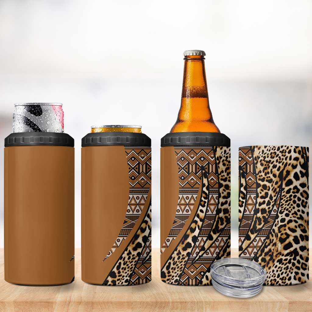 Afro Leopard Mix Native Tribal Pattern 4 in 1 Can Cooler Tumbler LT9