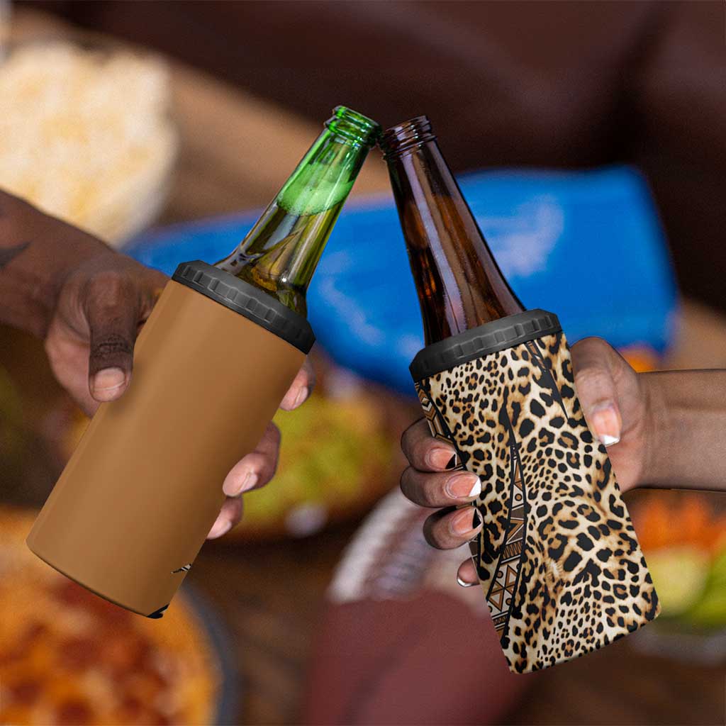 Afro Leopard Mix Native Tribal Pattern 4 in 1 Can Cooler Tumbler LT9