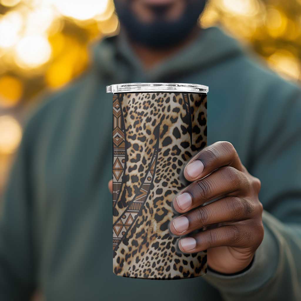 Afro Leopard Mix Native Tribal Pattern 4 in 1 Can Cooler Tumbler LT9