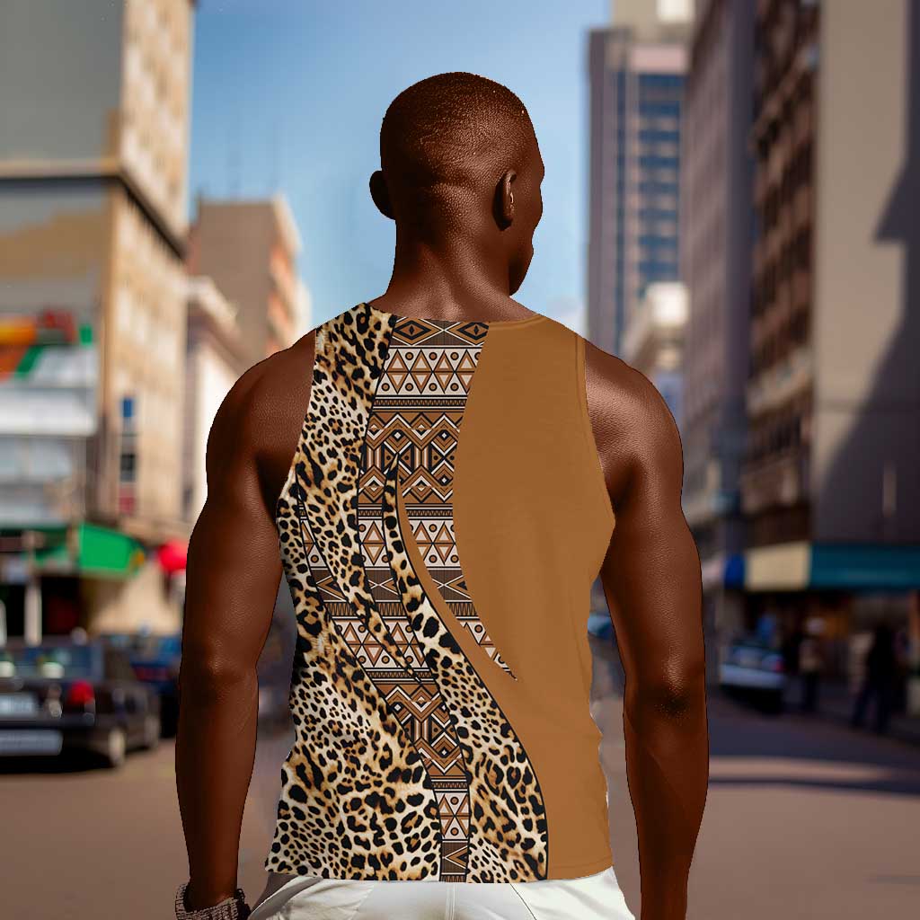 Afro Leopard Mix Native Tribal Pattern Men Tank Top LT9