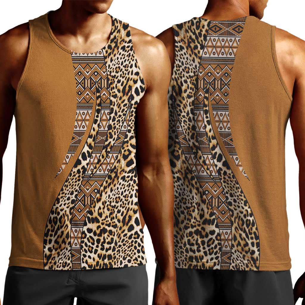 Afro Leopard Mix Native Tribal Pattern Men Tank Top LT9