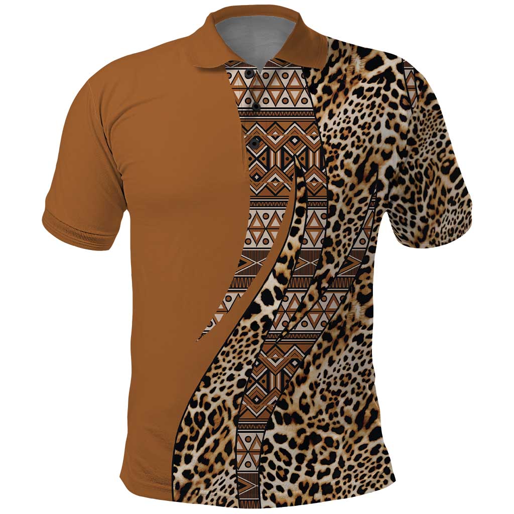 Africa Leopard Mix Native Tribal Pattern Polo Shirt LT9