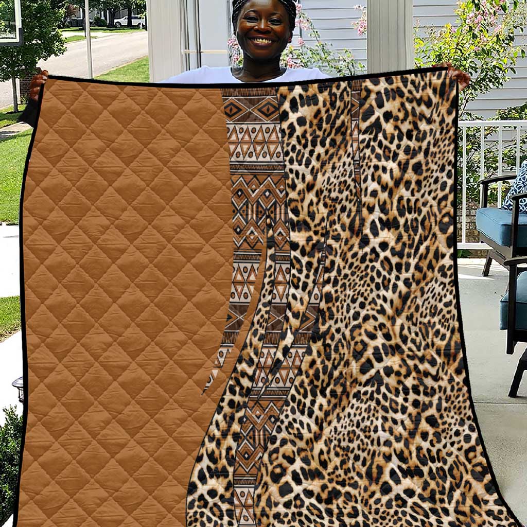 Afro Leopard Mix Native Tribal Pattern Quilt LT9