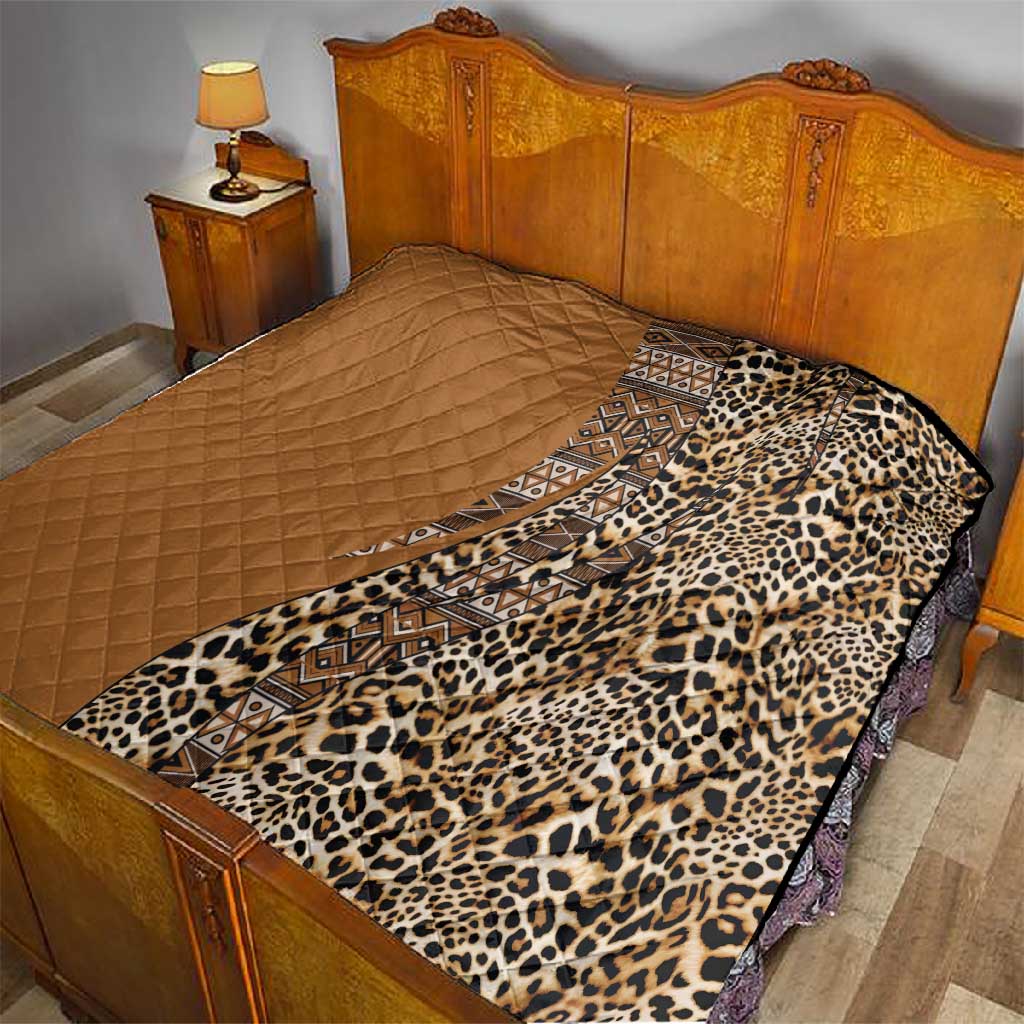 Afro Leopard Mix Native Tribal Pattern Quilt LT9