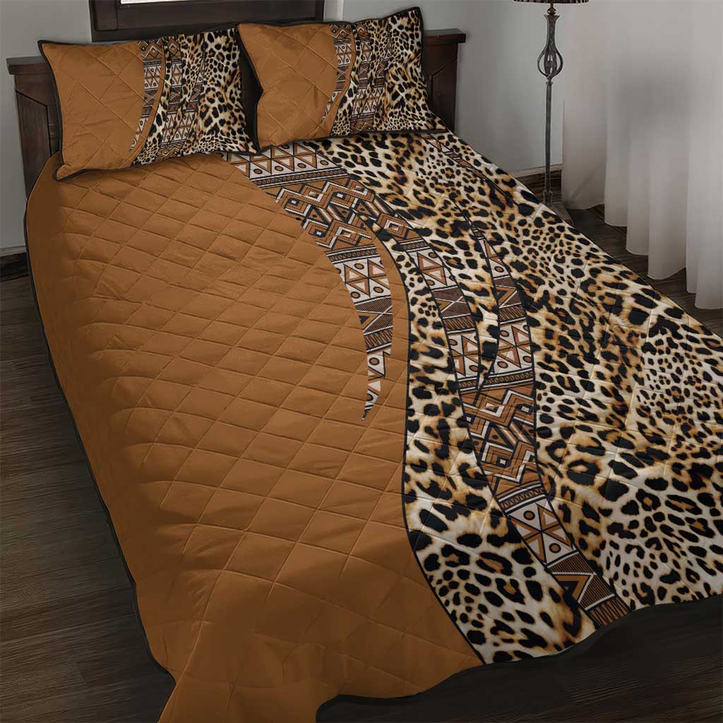 Afro Leopard Mix Native Tribal Pattern Quilt Bed Set LT9