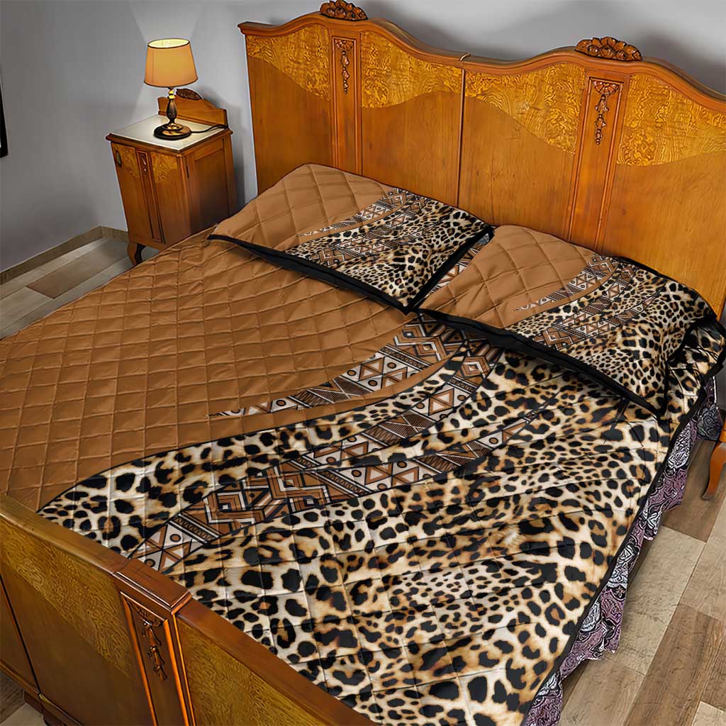 Afro Leopard Mix Native Tribal Pattern Quilt Bed Set LT9