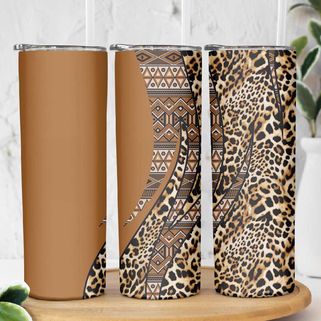 Afro Leopard Mix Native Tribal Pattern Skinny Tumbler LT9