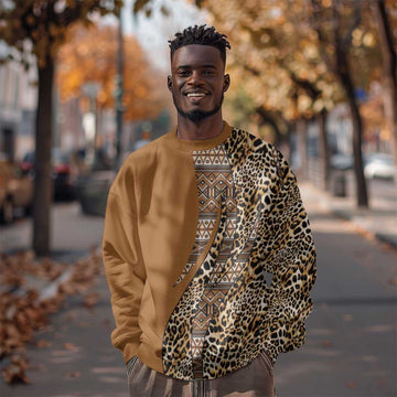 Afro Leopard Mix Native Tribal Pattern Sweatshirt LT9