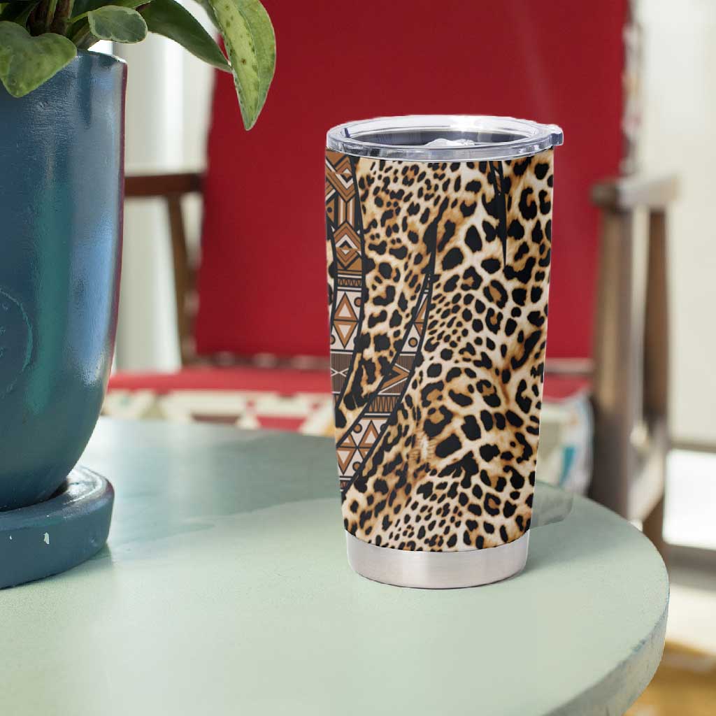 Afro Leopard Mix Native Tribal Pattern Tumbler Cup LT9