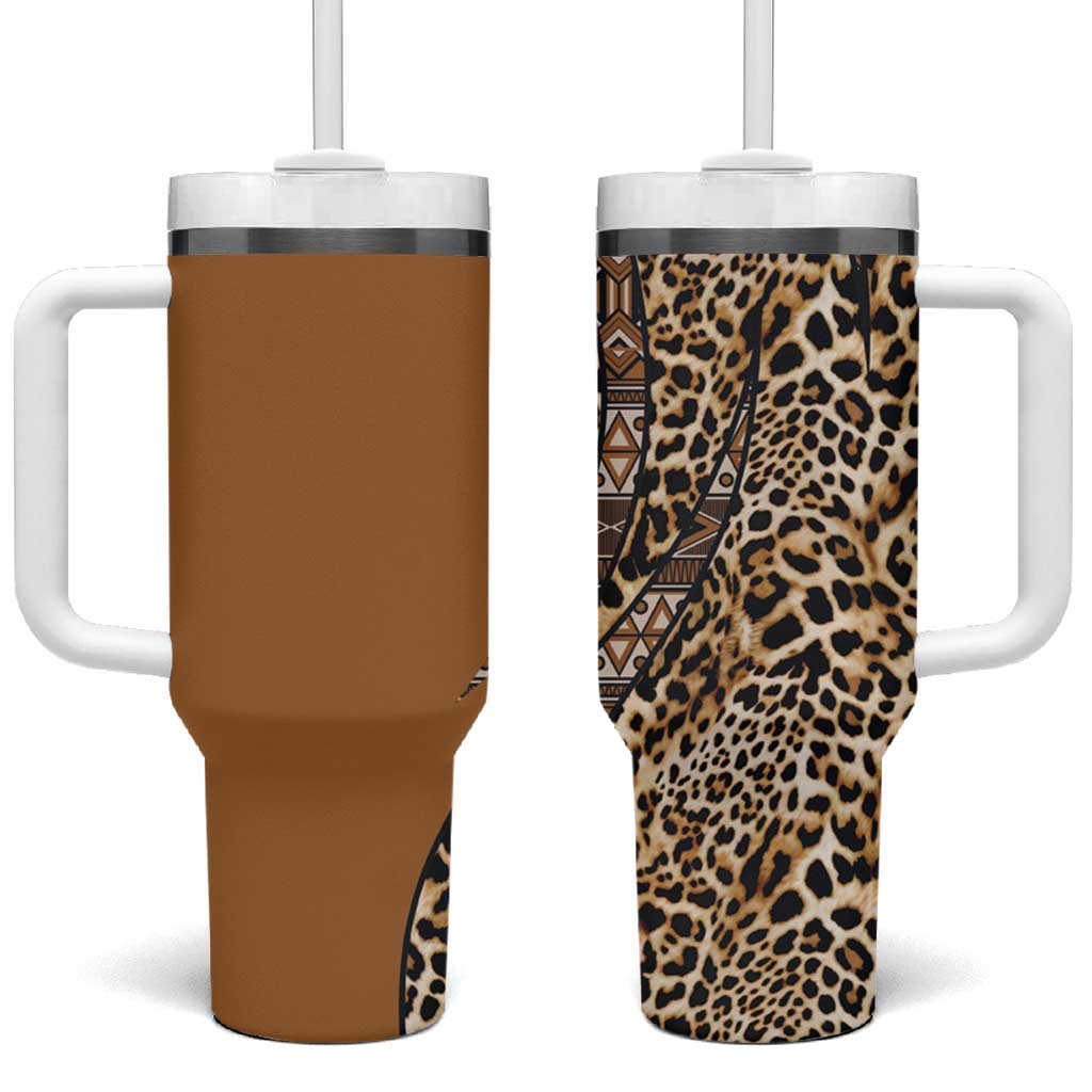 Afro Leopard Mix Native Tribal Pattern Tumbler With Handle LT9