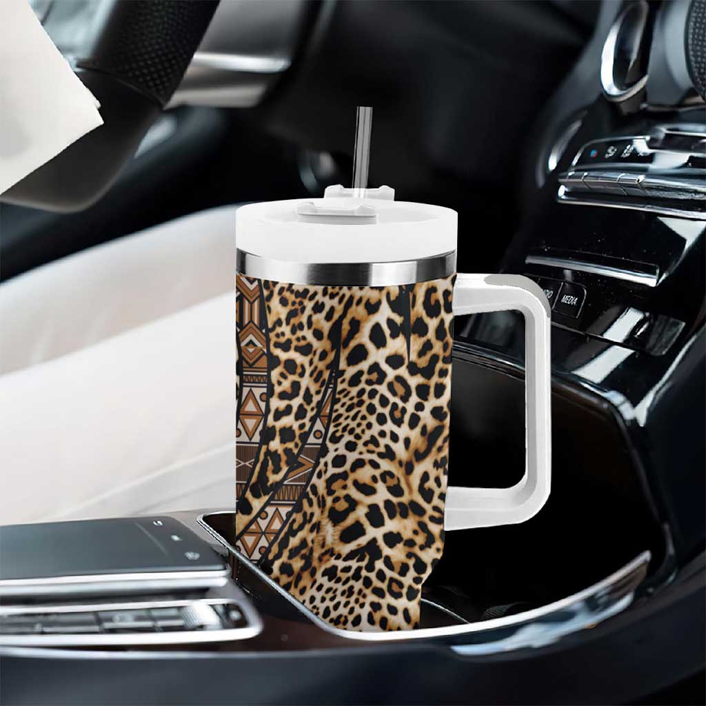 Afro Leopard Mix Native Tribal Pattern Tumbler With Handle LT9