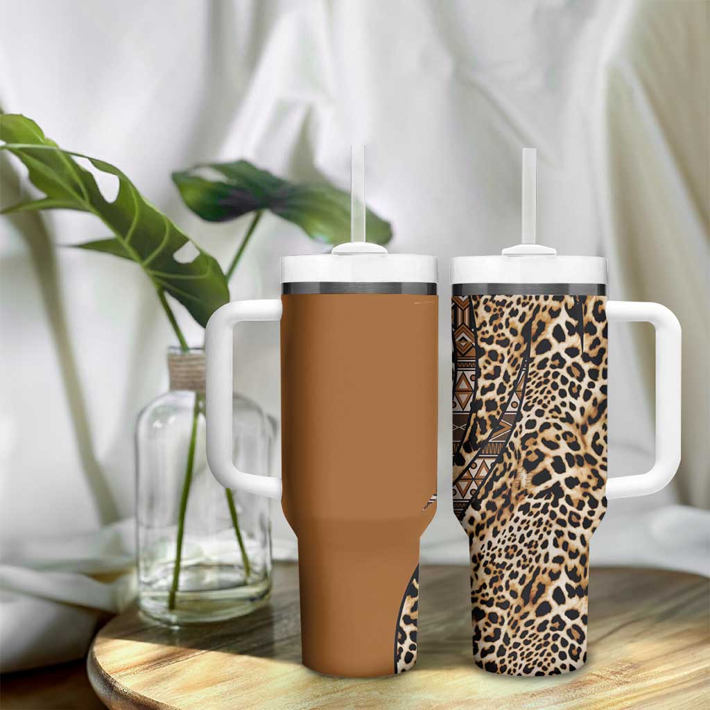 Afro Leopard Mix Native Tribal Pattern Tumbler With Handle LT9