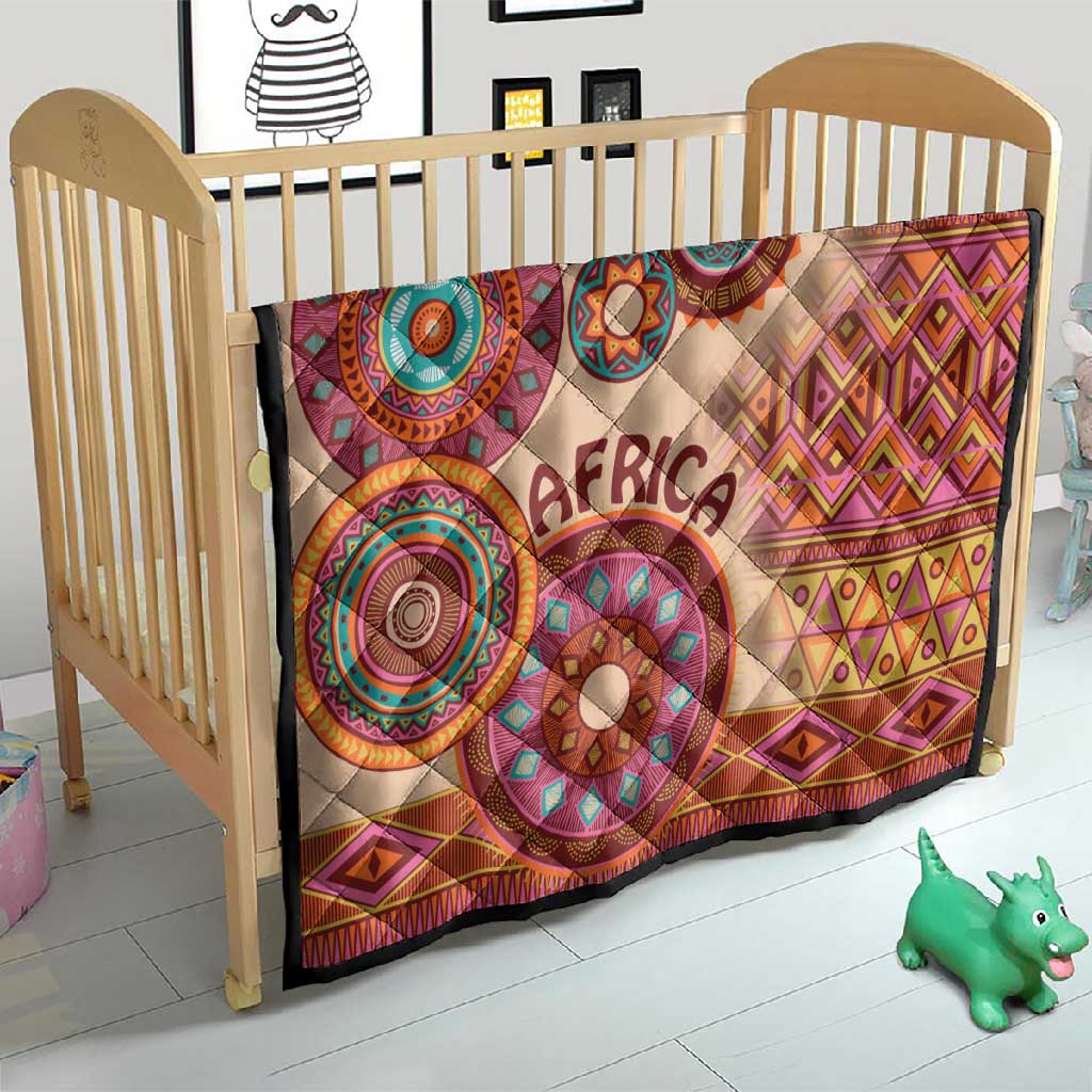 Afro Tribal Traditional Pattern Quilt Beige Motif LT9