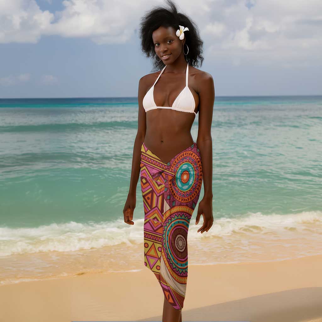 Afro Tribal Traditional Pattern Sarong Beige Motif LT9