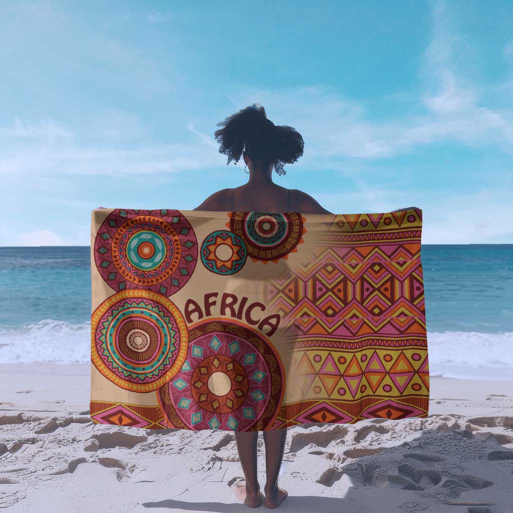Afro Tribal Traditional Pattern Sarong Beige Motif LT9