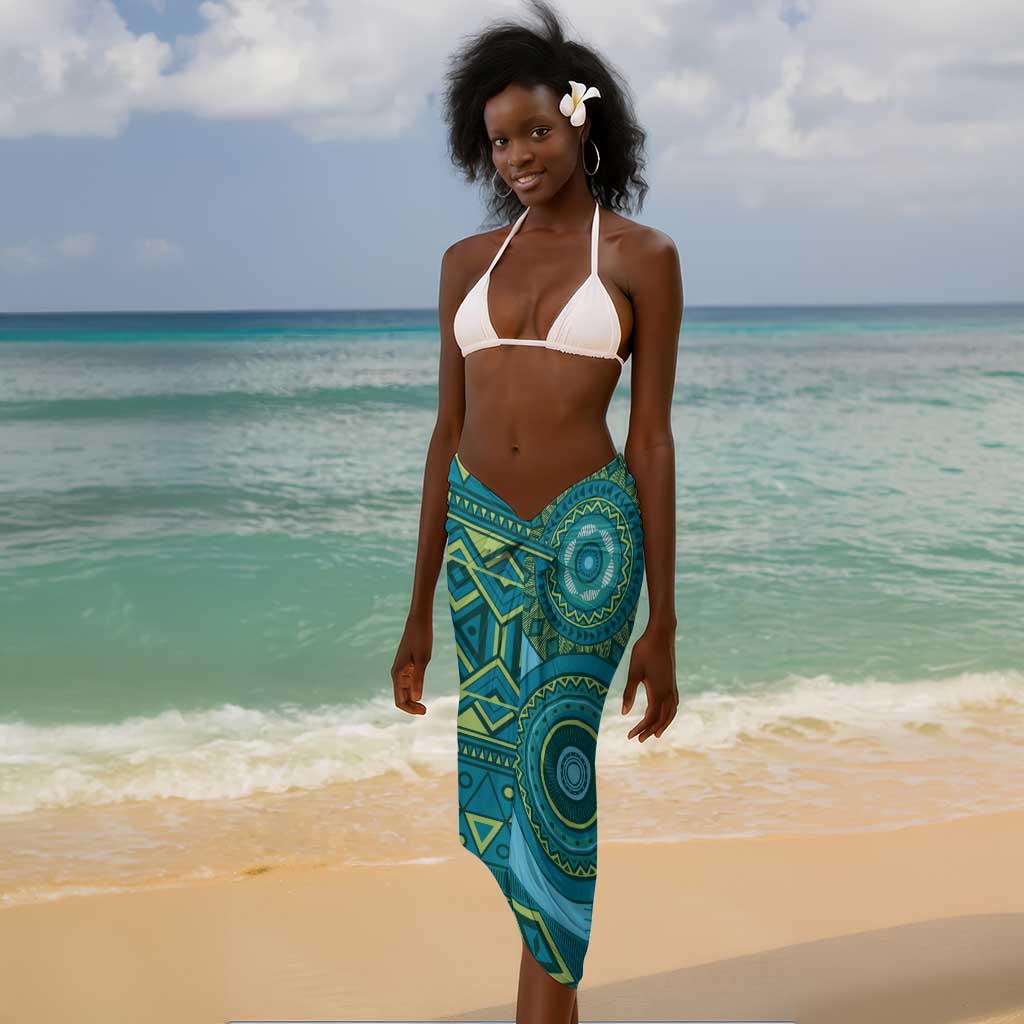 Afro Tribal Traditional Pattern Sarong Blue Motif LT9
