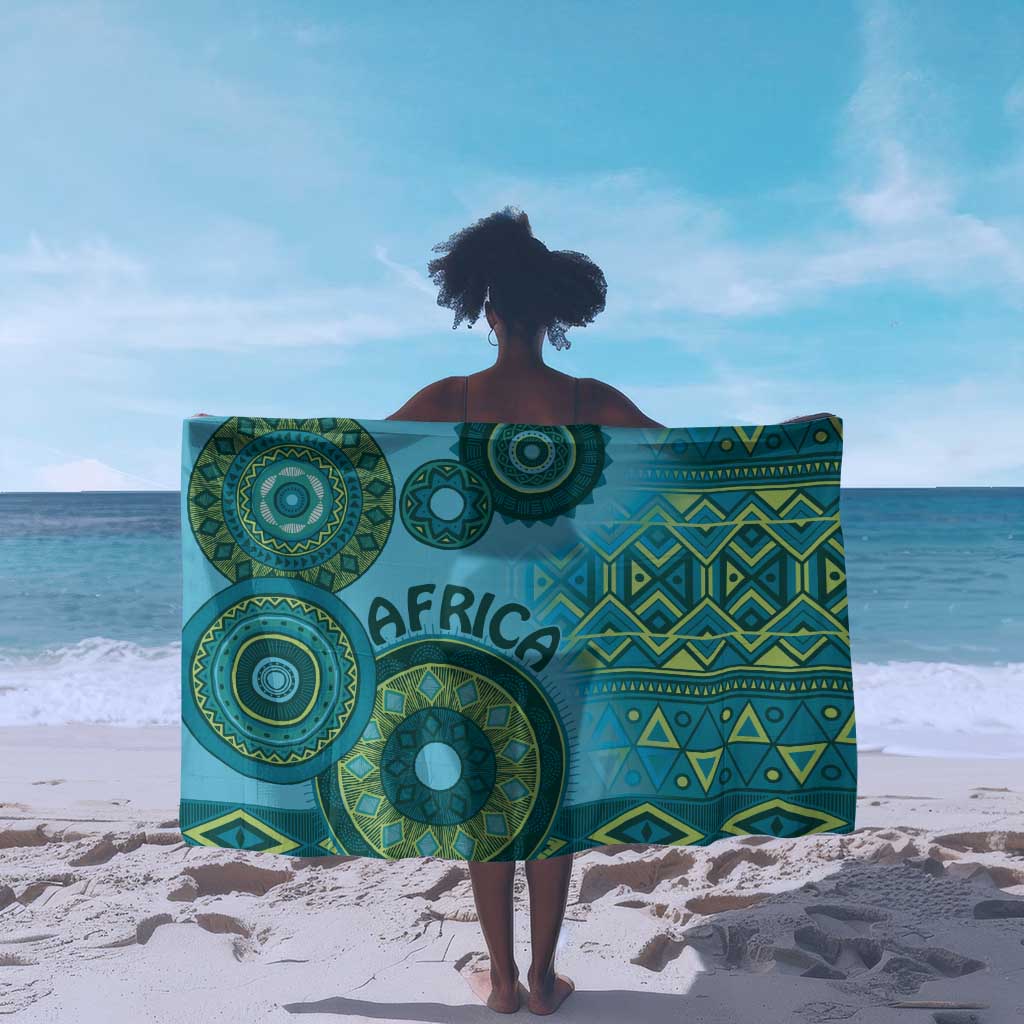 Afro Tribal Traditional Pattern Sarong Blue Motif LT9