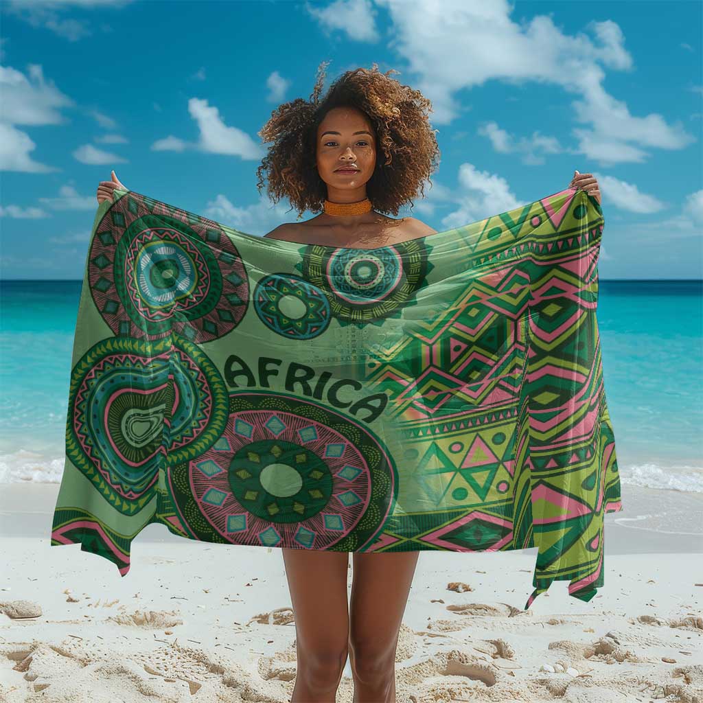 Afro Tribal Traditional Pattern Sarong Green Motif LT9