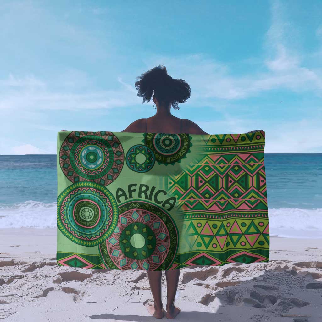 Afro Tribal Traditional Pattern Sarong Green Motif LT9