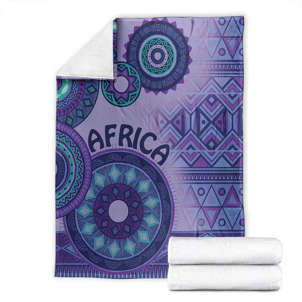 Afro Tribal Traditional Pattern Blanket Purple Motif LT9