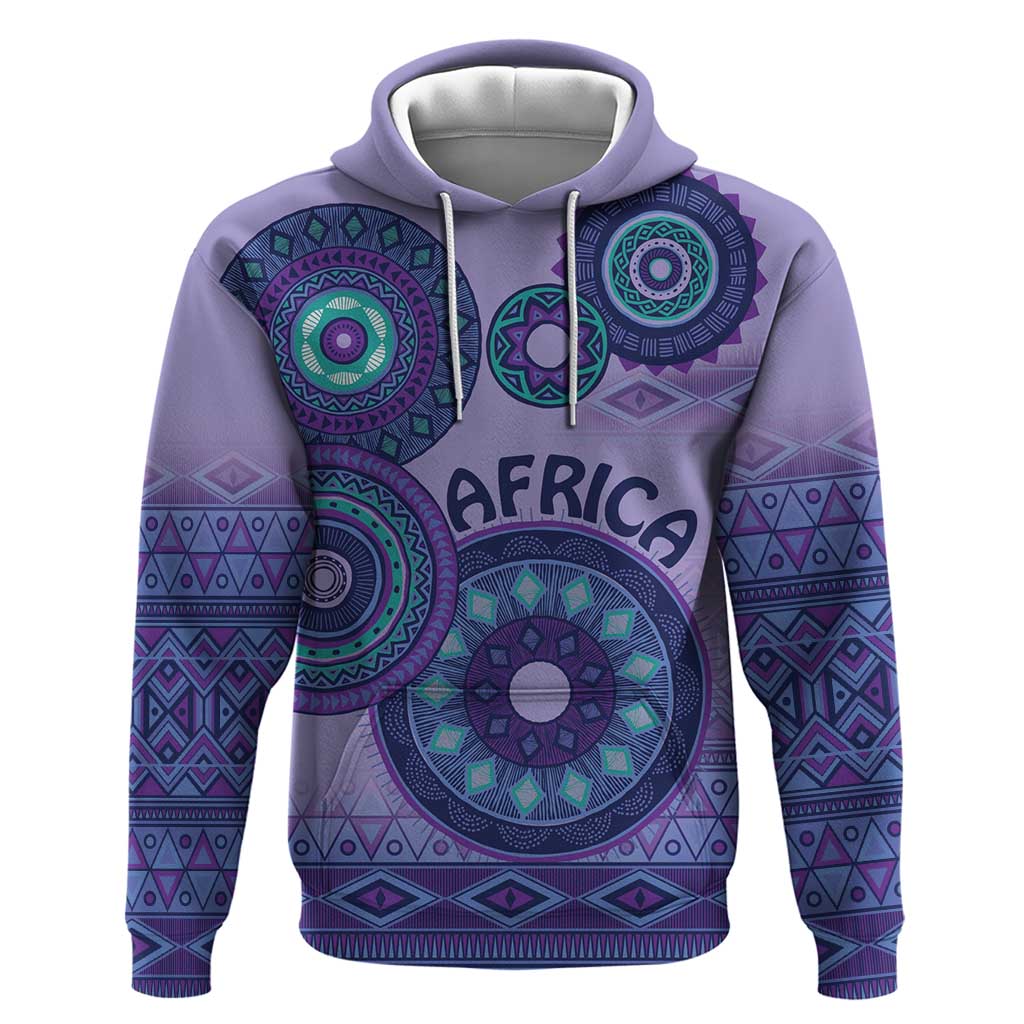 Africa Tribal Traditional Pattern Hoodie Purple Motif LT9