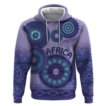 Africa Tribal Traditional Pattern Hoodie Purple Motif LT9