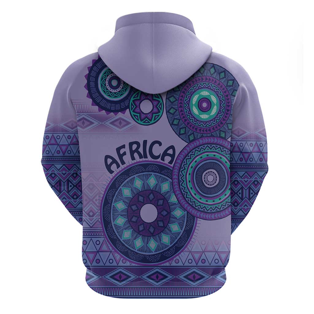 Africa Tribal Traditional Pattern Hoodie Purple Motif LT9