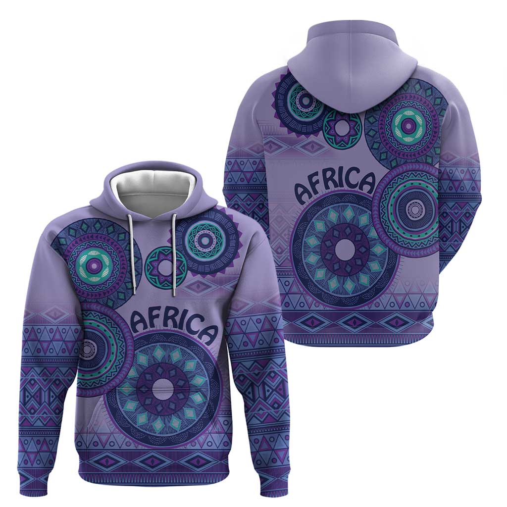 Africa Tribal Traditional Pattern Hoodie Purple Motif LT9