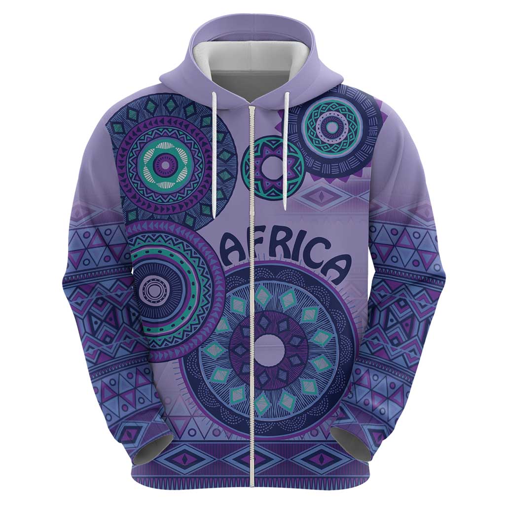 Africa Tribal Traditional Pattern Hoodie Purple Motif LT9