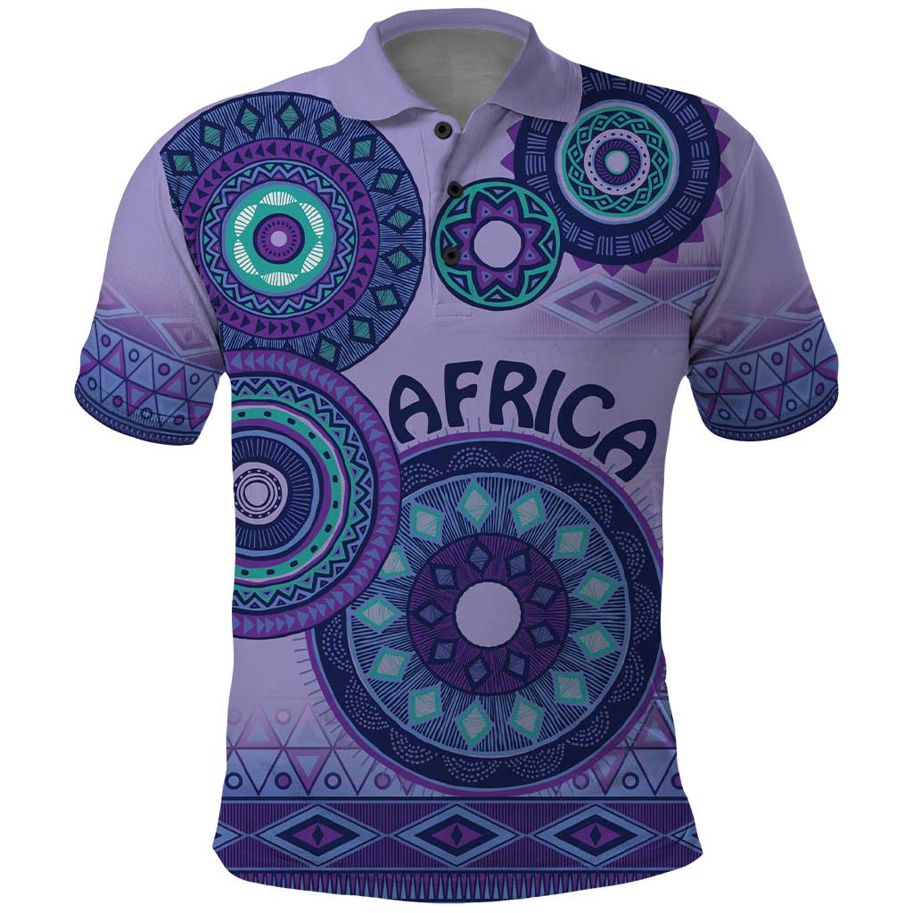 Africa Tribal Traditional Pattern Polo Shirt Purple Motif LT9