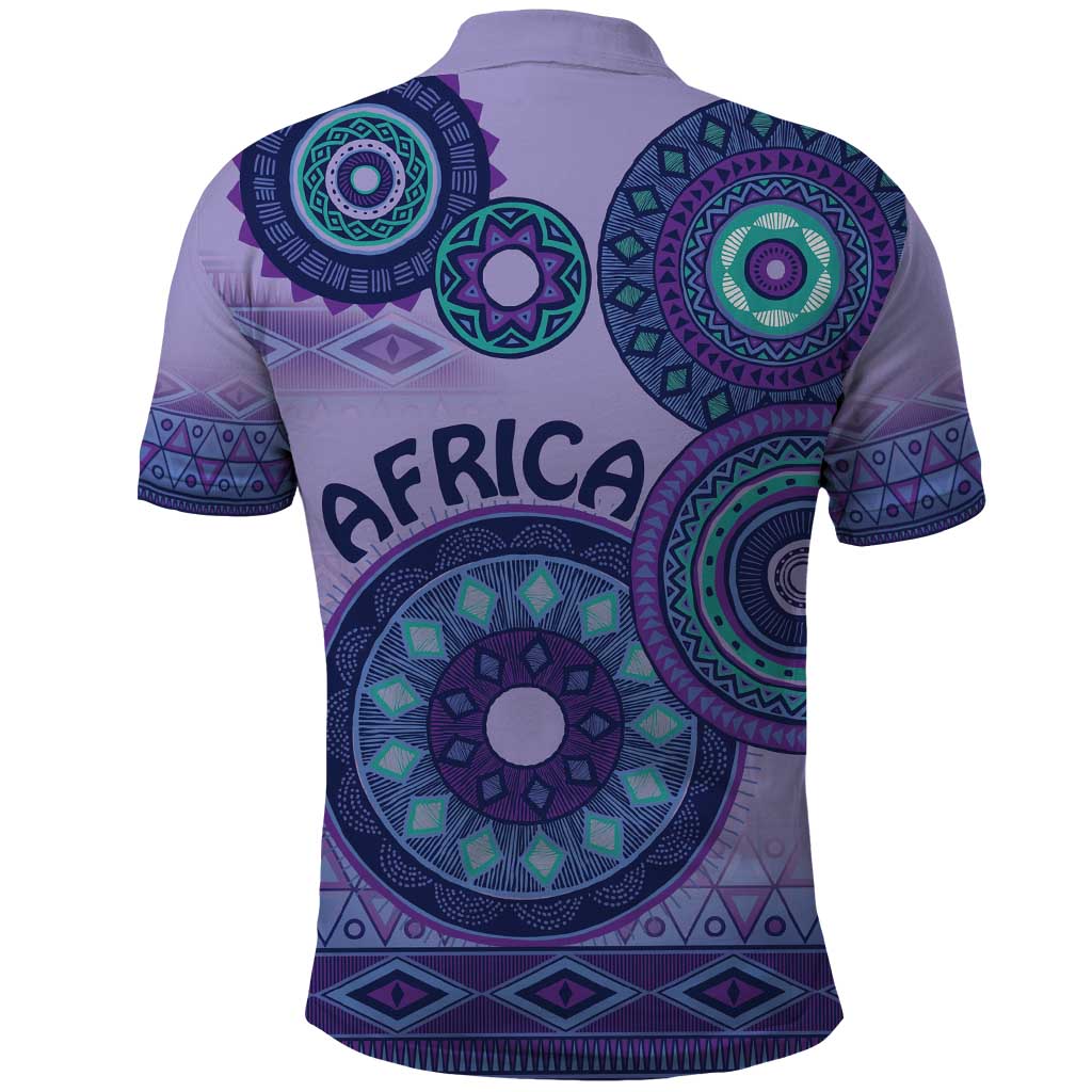 Africa Tribal Traditional Pattern Polo Shirt Purple Motif LT9