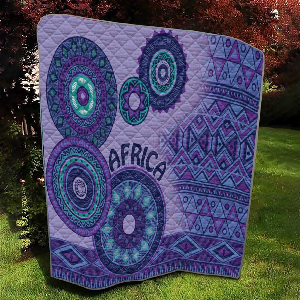 Afro Tribal Traditional Pattern Quilt Purple Motif LT9