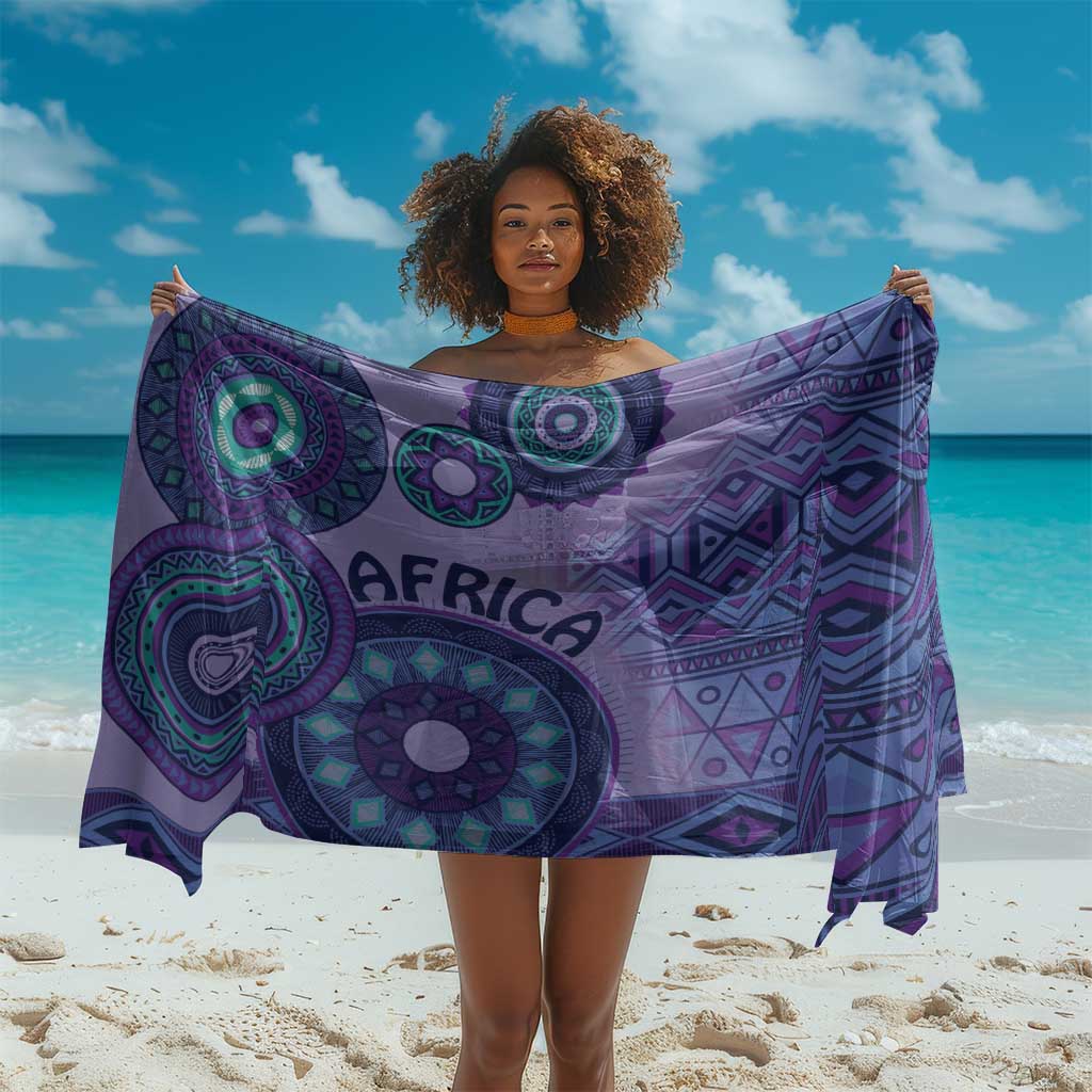 Afro Tribal Traditional Pattern Sarong Purple Motif LT9