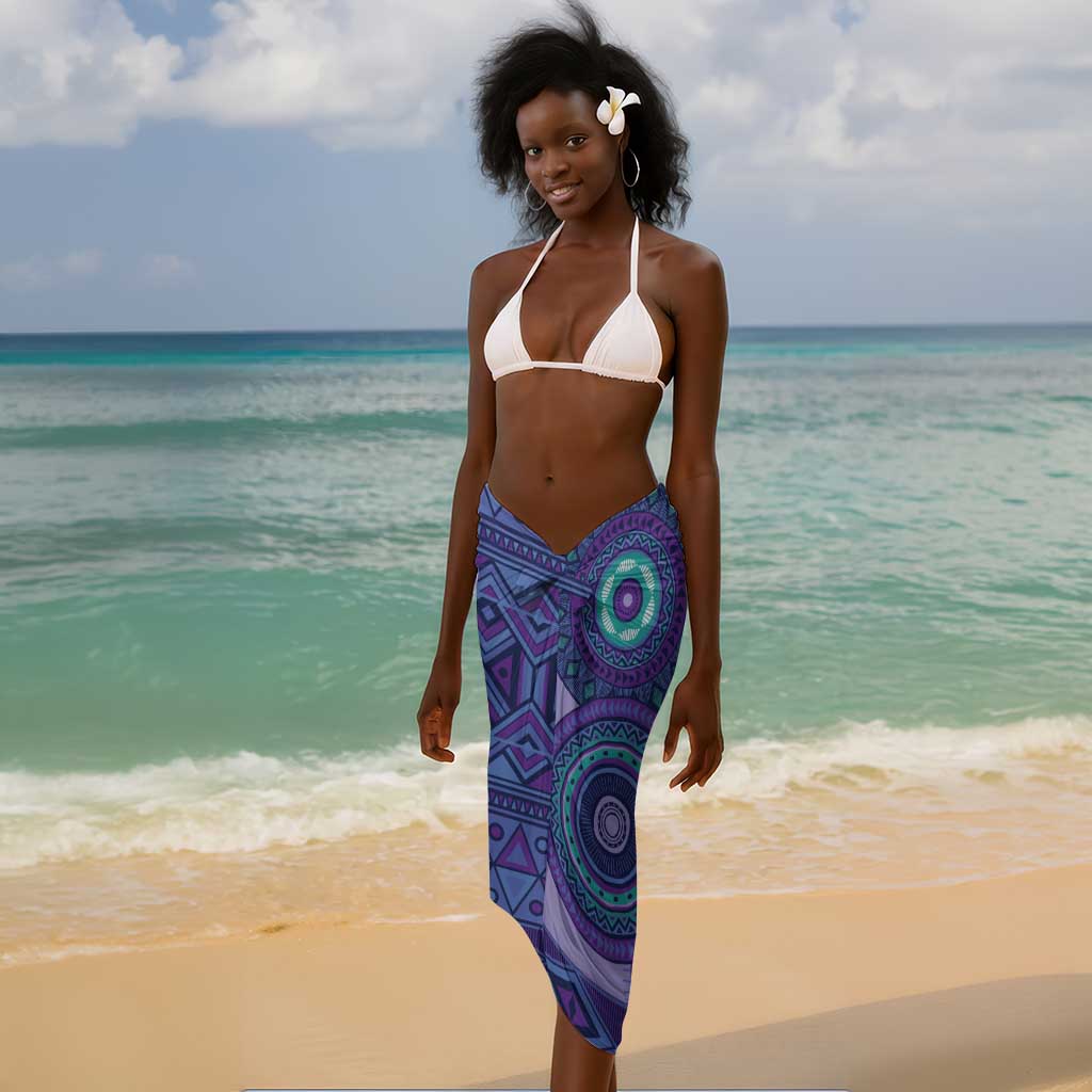 Afro Tribal Traditional Pattern Sarong Purple Motif LT9