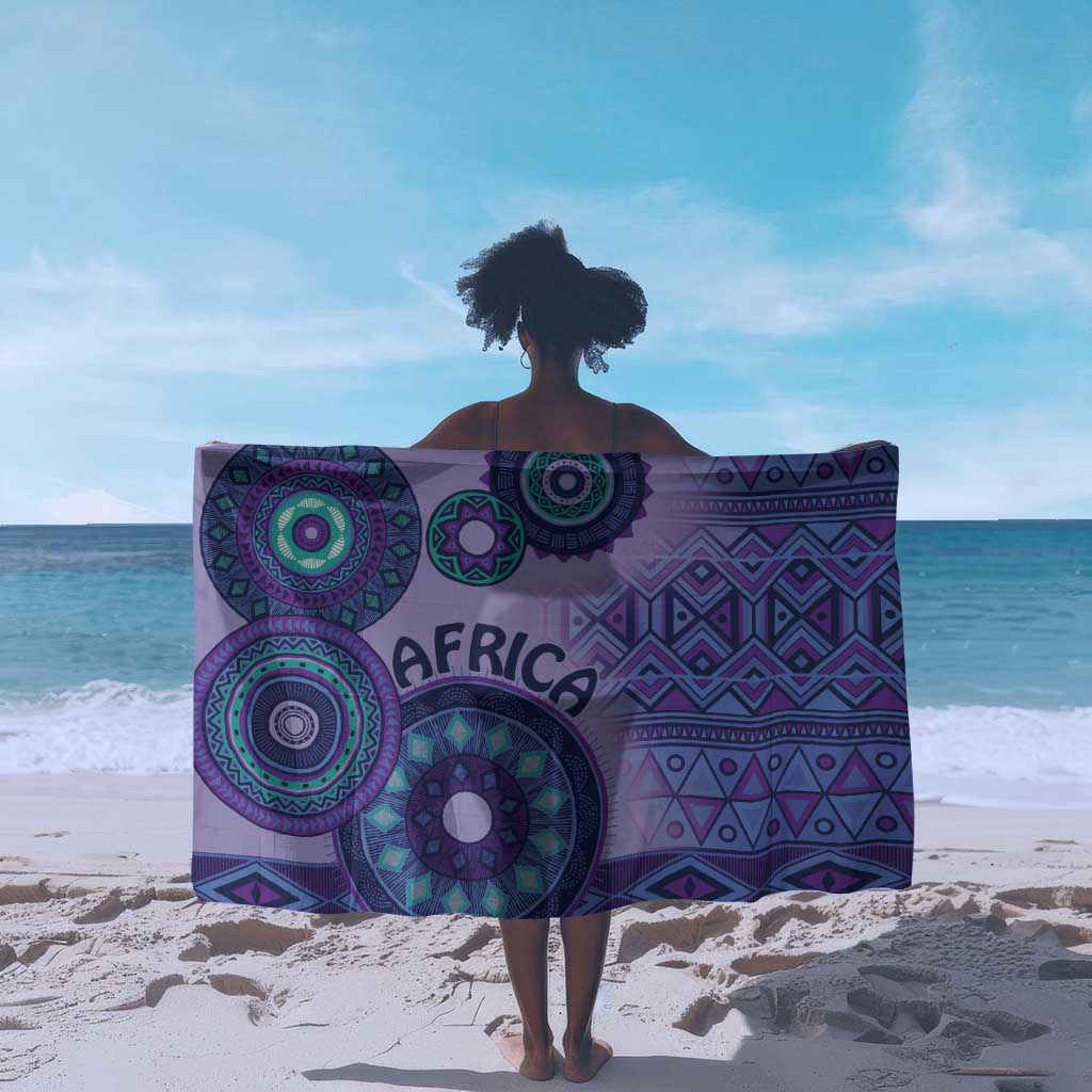 Afro Tribal Traditional Pattern Sarong Purple Motif LT9