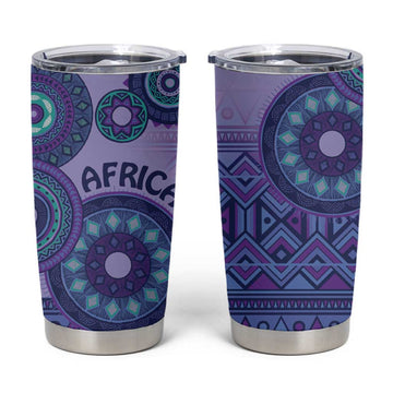 Afro Tribal Traditional Pattern Tumbler Cup Purple Motif LT9