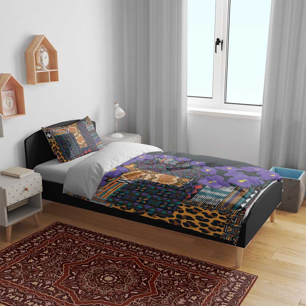 Afro Violets Flowers Bedding Set Mix Native Tribal Pattern LT9