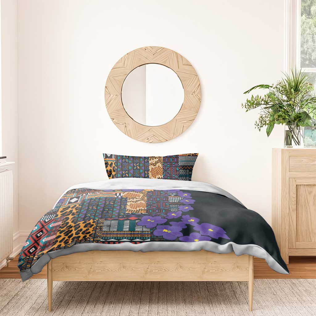 Afro Violets Flowers Bedding Set Mix Native Tribal Pattern LT9