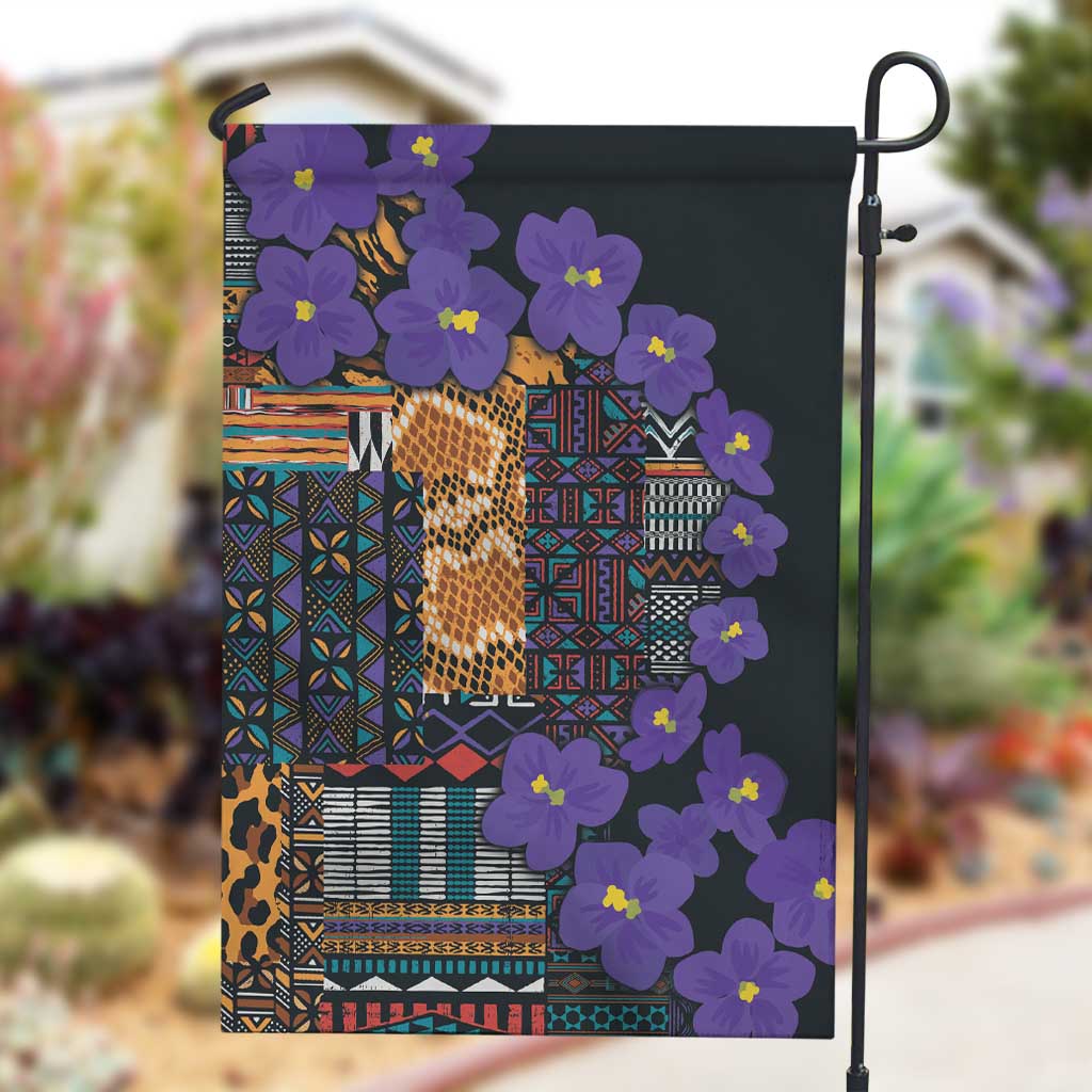 Afro Violets Flowers Garden Flag Mix Native Tribal Pattern LT9