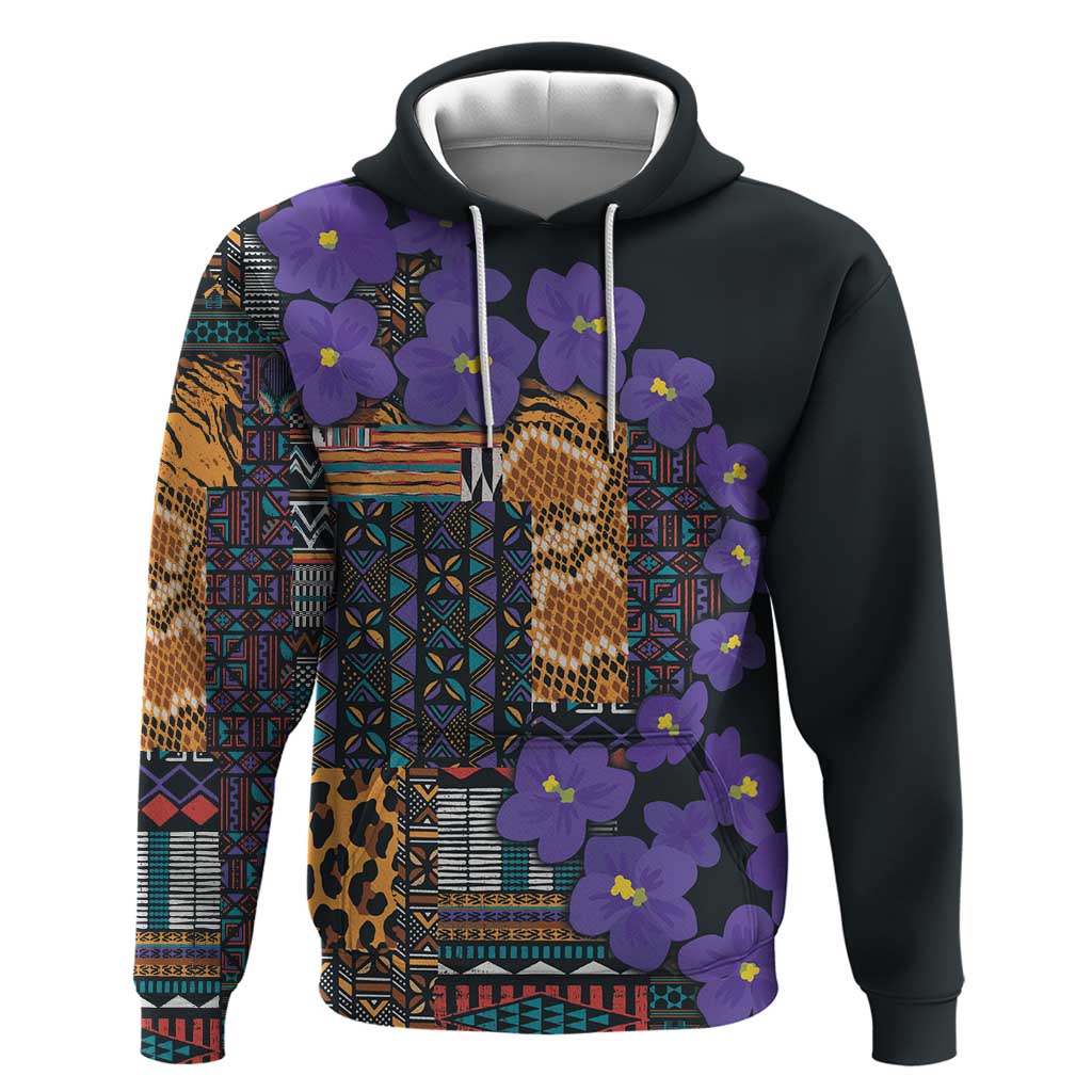 Africa Violets Flowers Hoodie Mix Native Tribal Pattern LT9