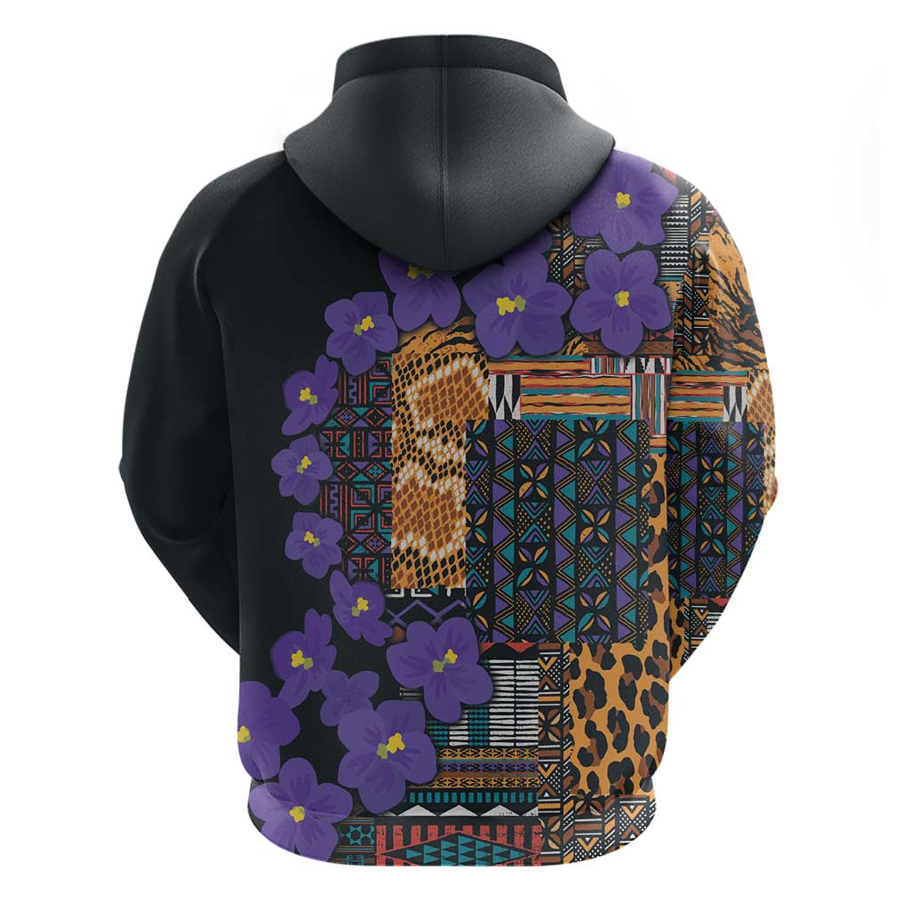 Africa Violets Flowers Hoodie Mix Native Tribal Pattern LT9