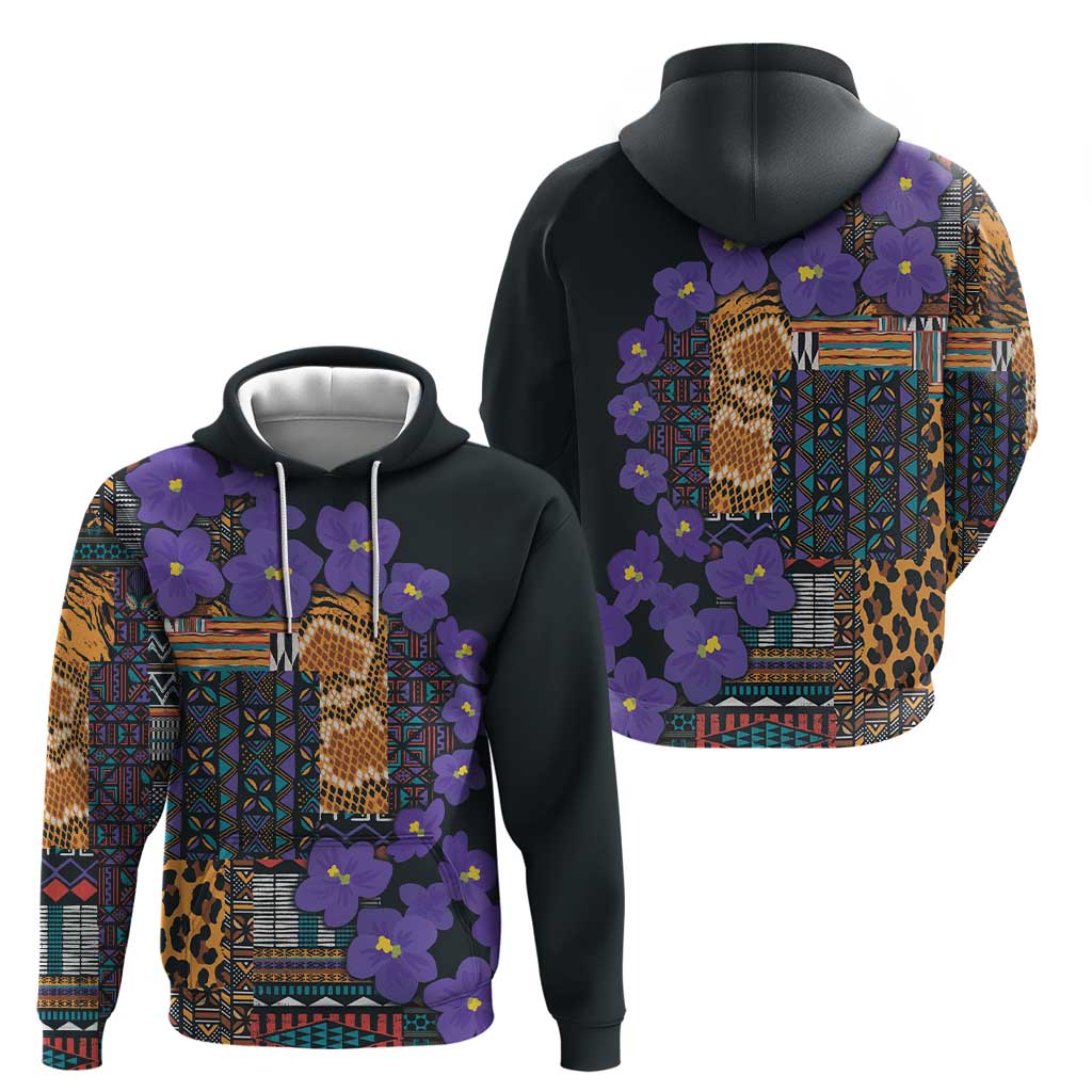 Africa Violets Flowers Hoodie Mix Native Tribal Pattern LT9