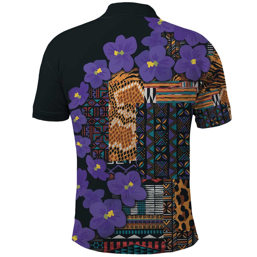 Africa Violets Flowers Polo Shirt Mix Native Tribal Pattern LT9