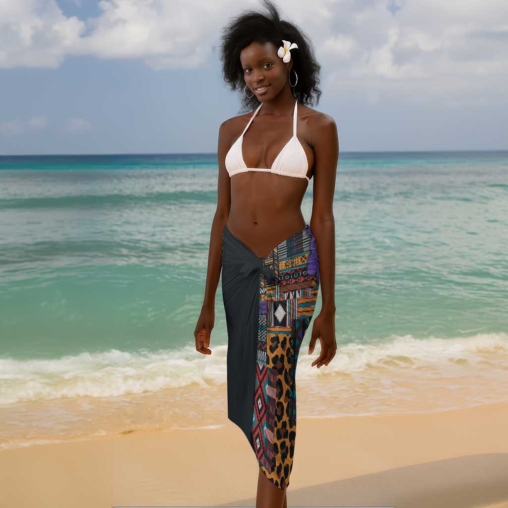 Afro Violets Flowers Sarong Mix Native Tribal Pattern LT9
