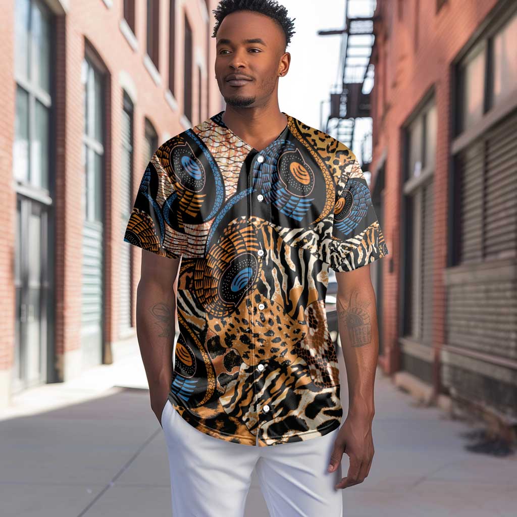 African Ankara Motifs Mixed Animal Skins Baseball Jersey LT9