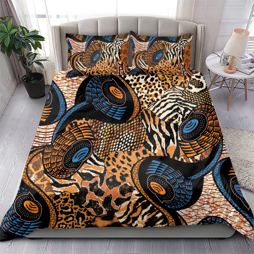 African Ankara Motifs Mixed Animal Skins Bedding Set LT9